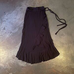 & Other Stories Dark Purple High Low Skirt